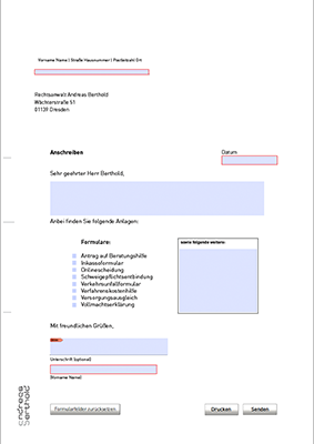 Rechtsanwalt Anschreiben