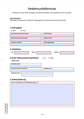 Informationen zum Unfallformular